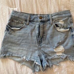 Pistola Light Blue Distressed Jean Shorts